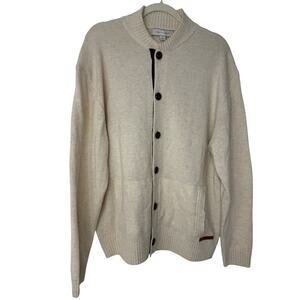 Joseph Abboud Wool Blend Button Front Cardigan XL Beige Neutral Casual